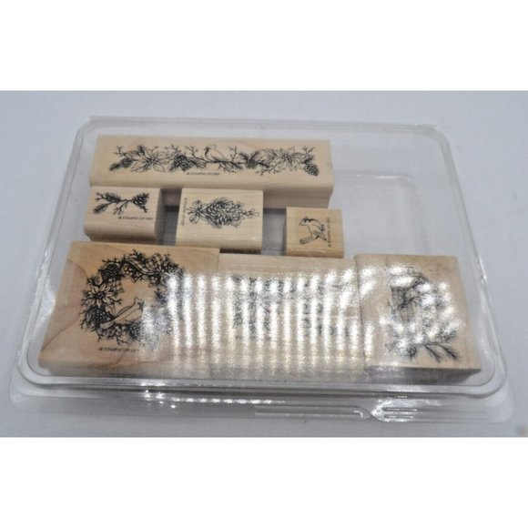 Stamps Set Nature's Christmas Stampin' Up! Set of 7 with box © 1997 - Picture 1 of 16